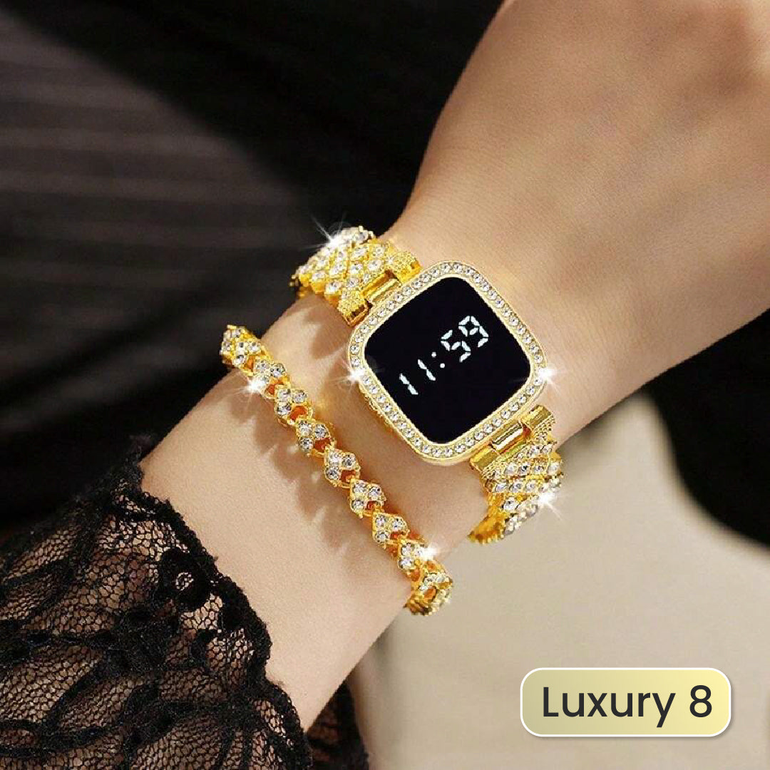 SET RELOJ LED CON PULSERA LUXURY 💎✨